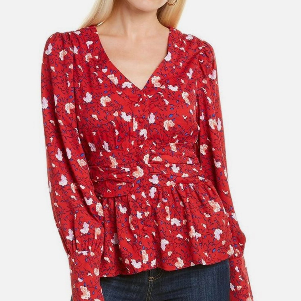 Floral Red Women's Top
